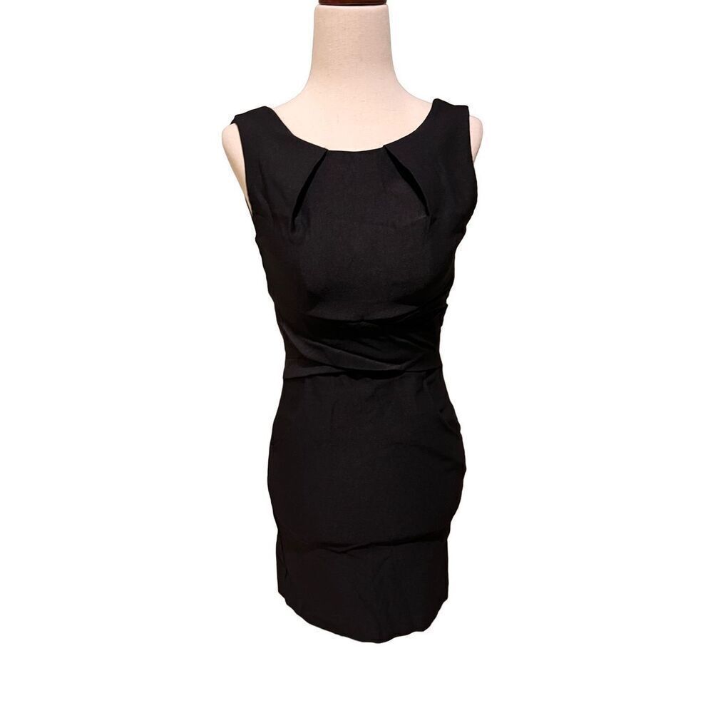 Teeze Me dress women’s size XS sleeveless little black bodycon scoop neck mini